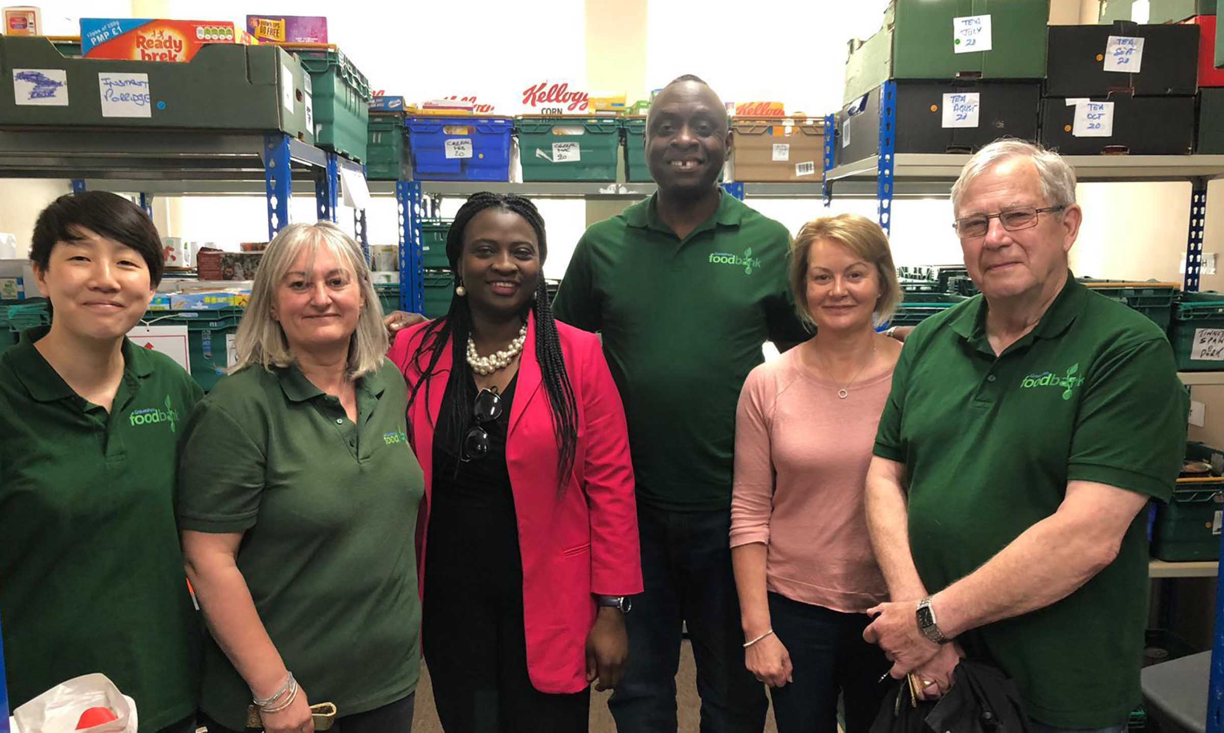 Group of advisors in a food bank
