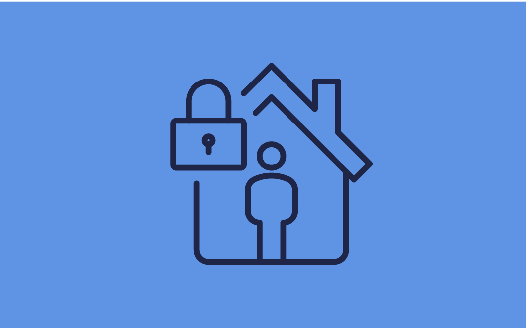 icon of house with person locked in