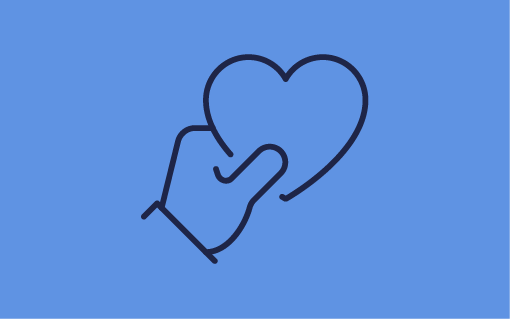 Icon of a hand holding a love heart